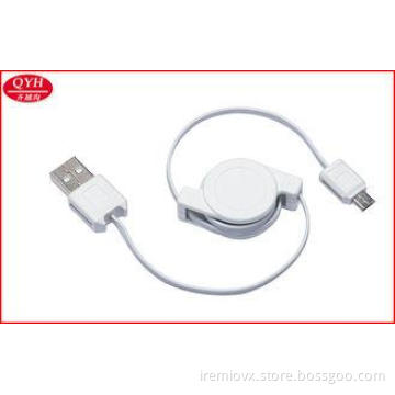 Data Load Multifuction Retractable Micro USB Cable white Cu